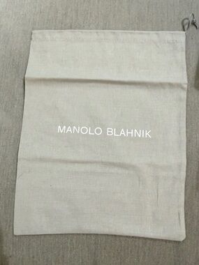 Manolo Blahnik Neutral Gray Drawstring Shoe Bag - Never Used